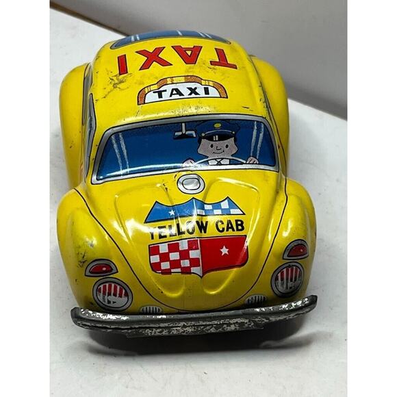 Vintage Tin Litho Made In Japan Taxi TT Takatoku Toys - Picture 3 of 5